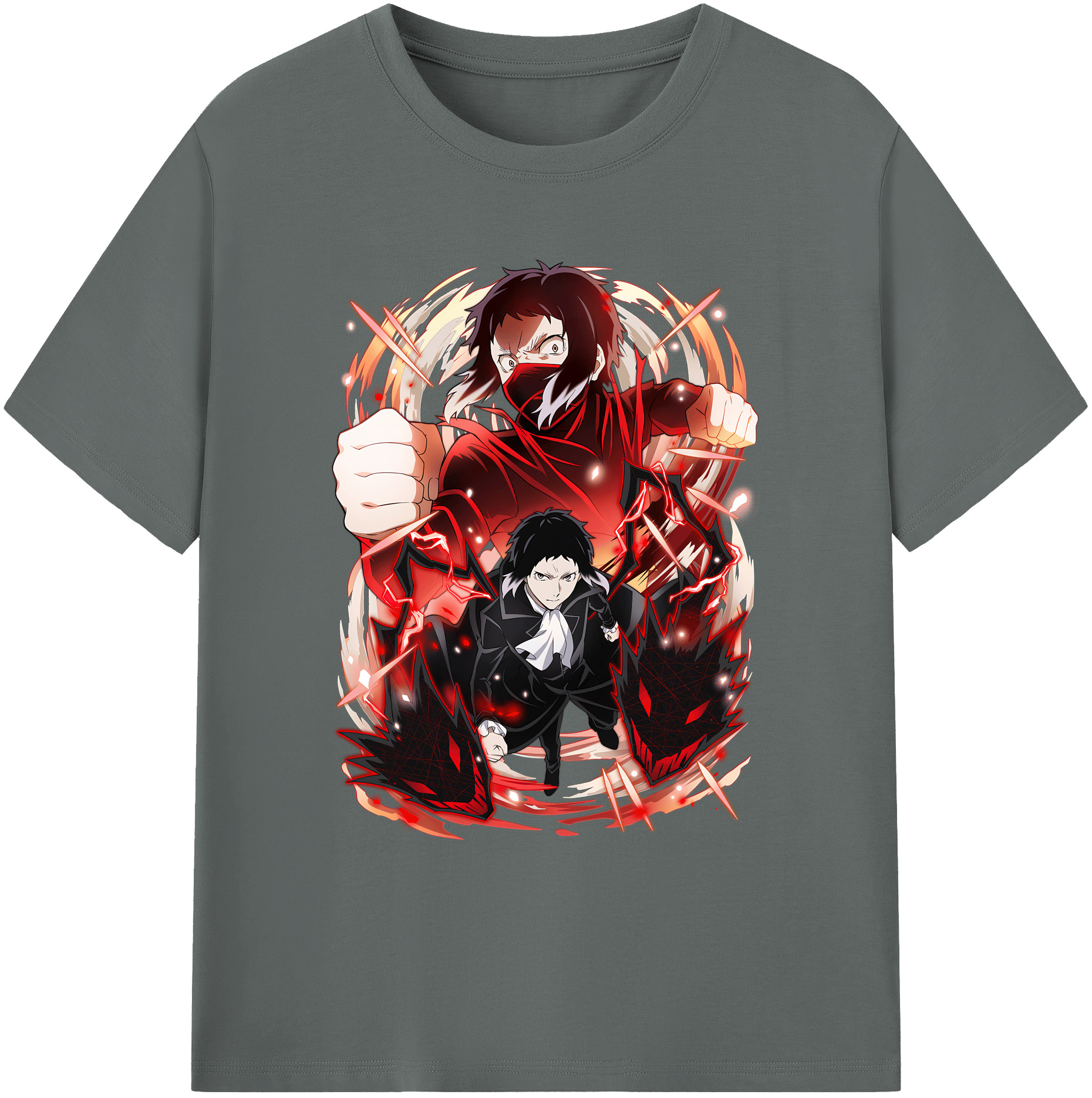 （画像用） 文豪ストレイドッグス Bungo Stray Dogs 綿100％ メンズ半袖Tシャツ｜肌触りやわらか＆通気性